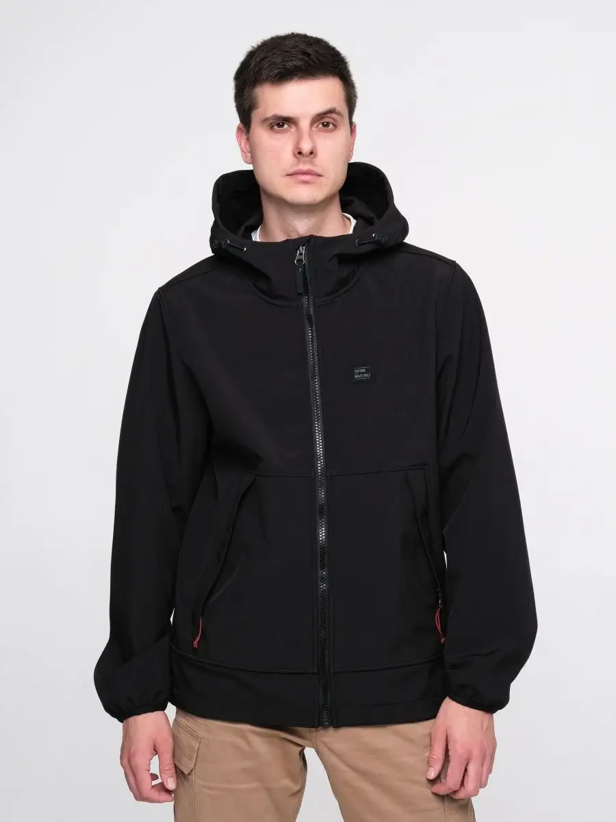 Куртка / Ветровка мужская "Jedd Softshell" (Black) Vintage Industries