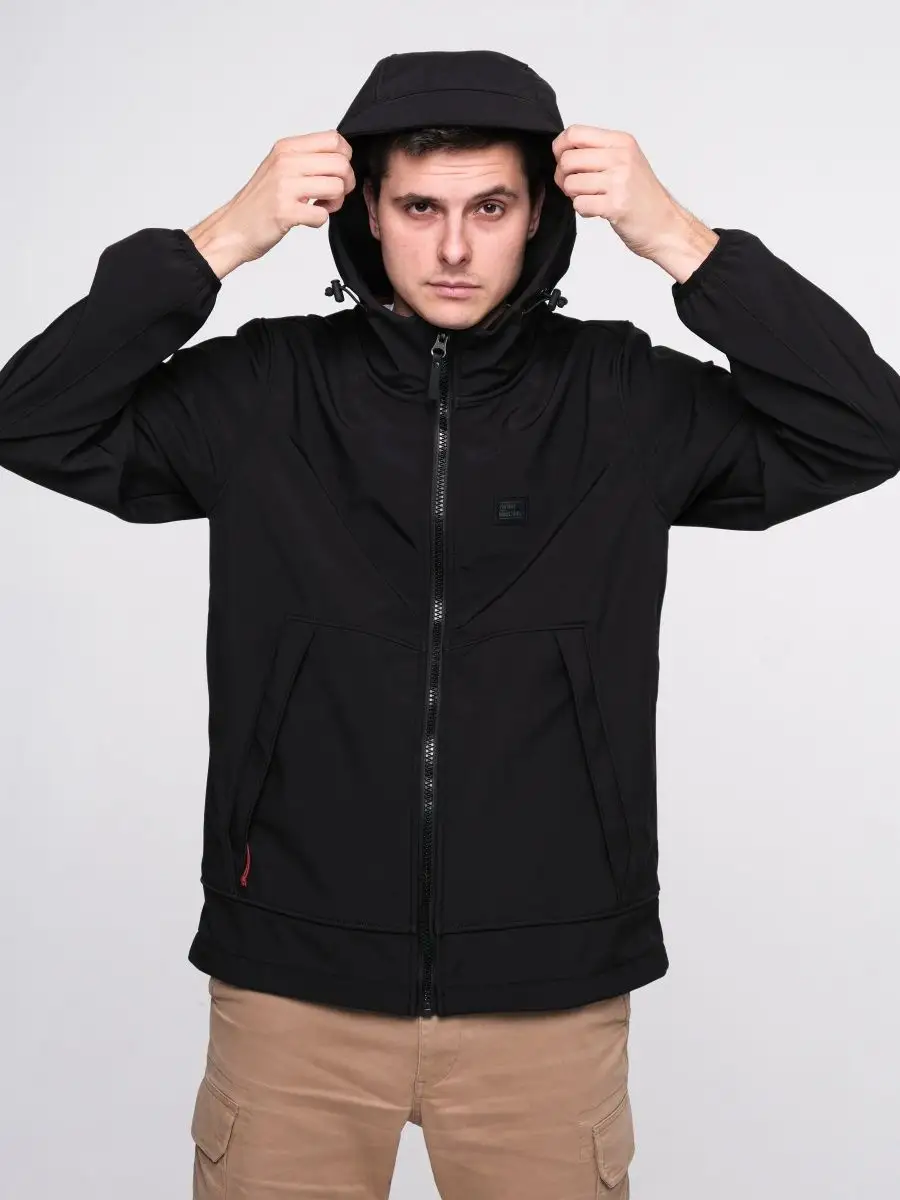 Куртка / Ветровка мужская "Jedd Softshell" (Black) Vintage Industries