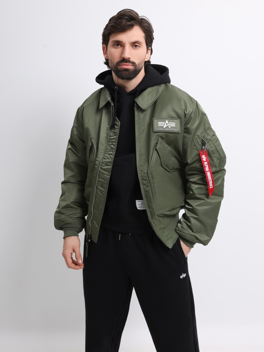 Куртка / Бомбер утепленный мужской "CWU 45/P" (Sage Green) Alpha Industries 