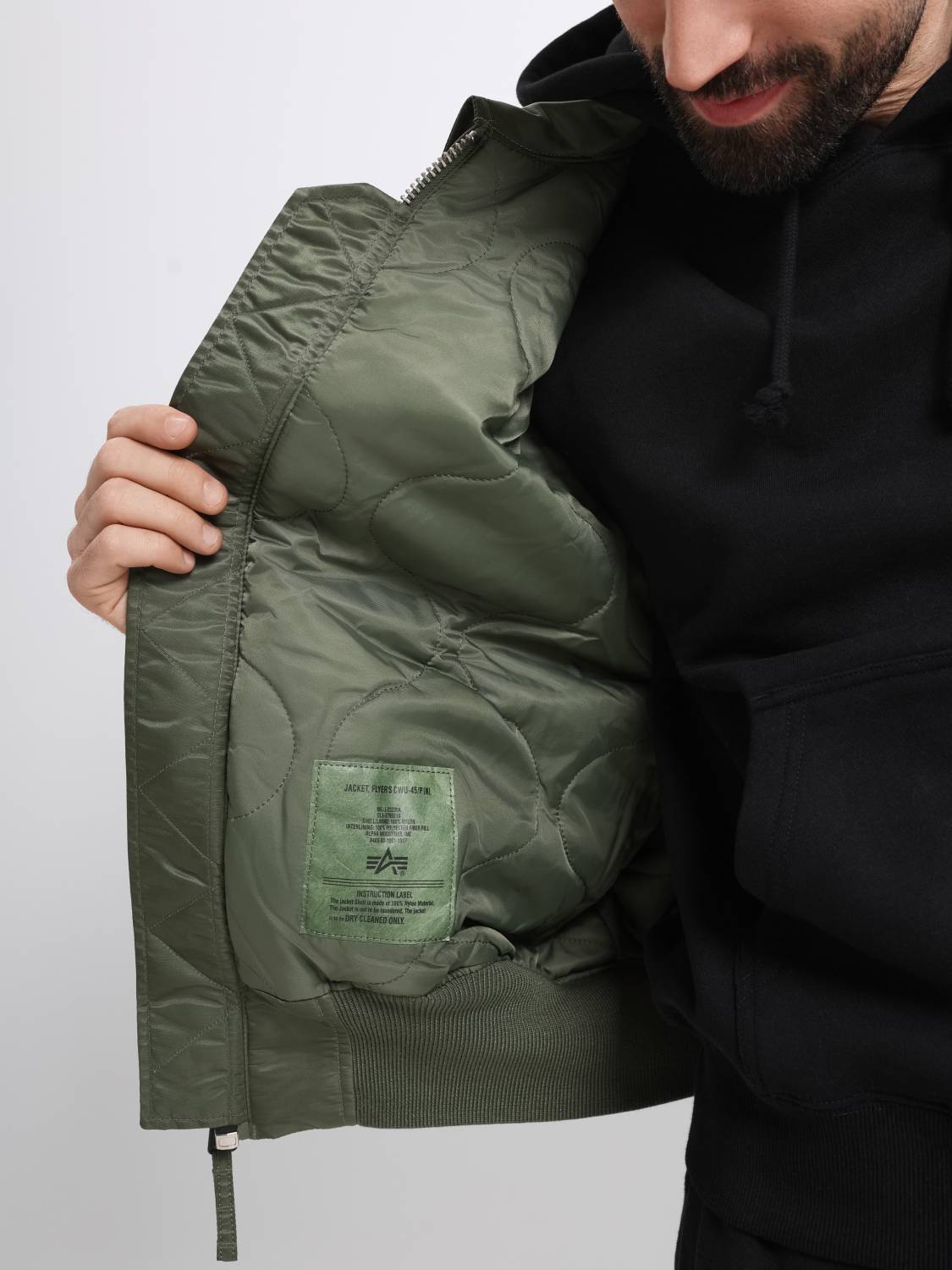 Куртка / Бомбер утепленный мужской "CWU 45/P" (Sage Green) Alpha Industries 