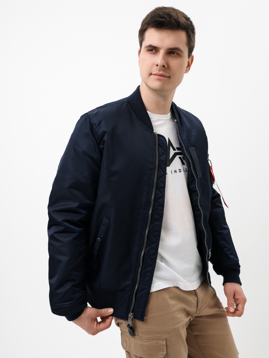 Куртка / Бомбер утепленный мужской ''MA-1 MOD'' (Replica Blue) Alpha Industries