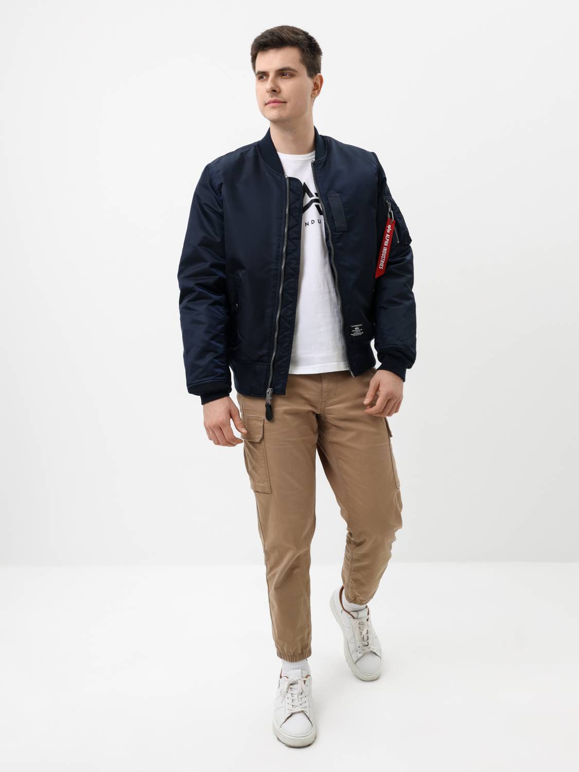 Куртка / Бомбер утепленный мужской ''MA-1 MOD'' (Replica Blue) Alpha Industries