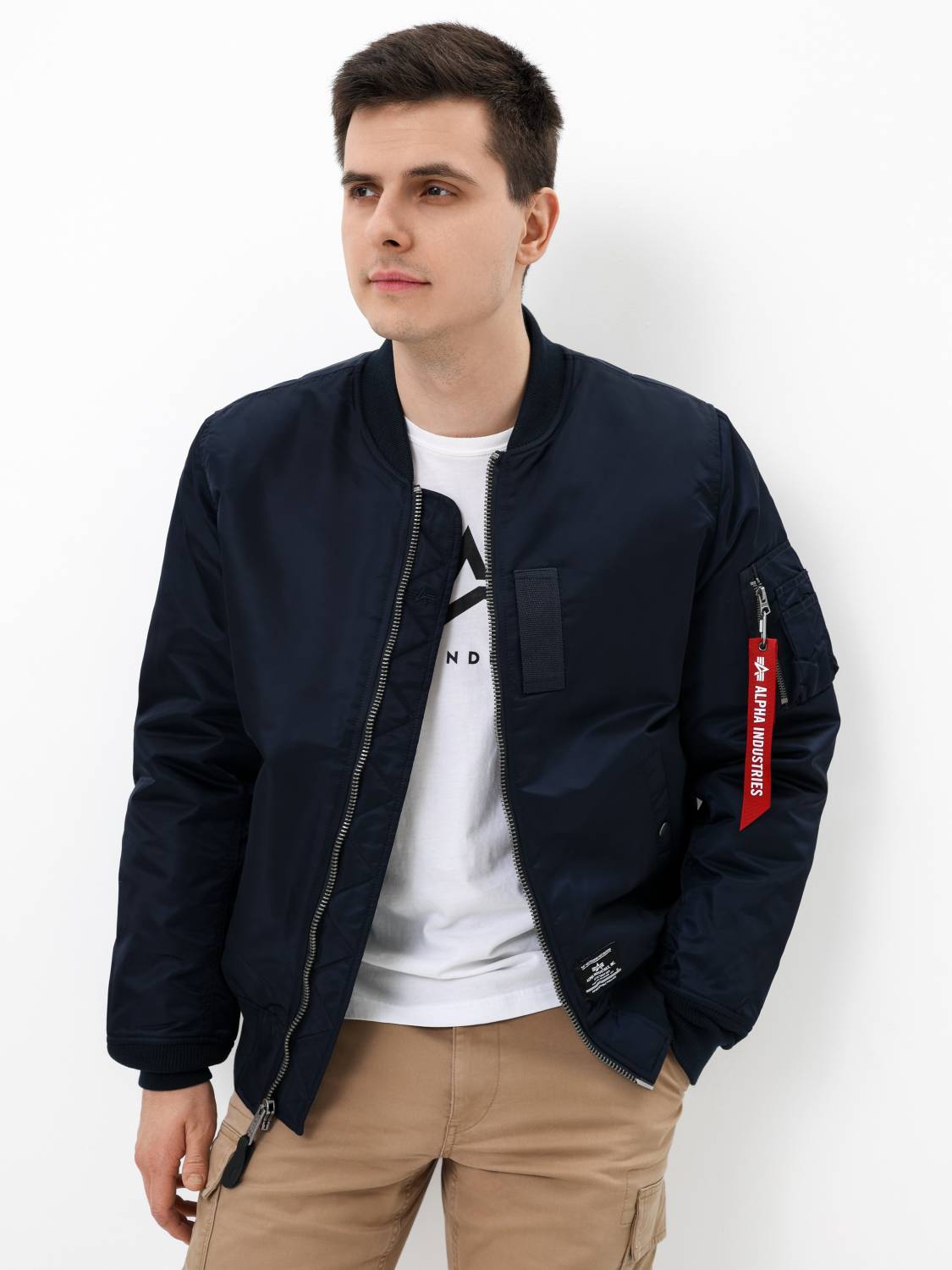 Куртка / Бомбер утепленный мужской ''MA-1 MOD'' (Replica Blue) Alpha Industries