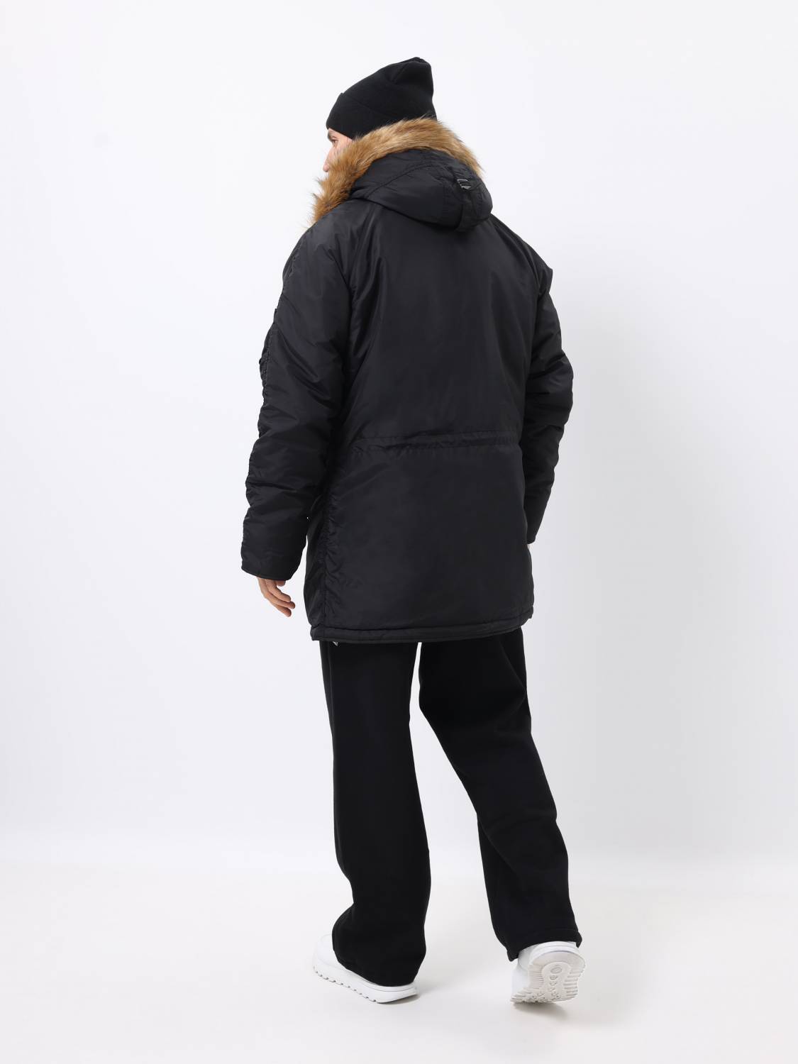 Куртка / Парка теплая мужская "N-3B Logo Oxford" (Black) Alpha Industries