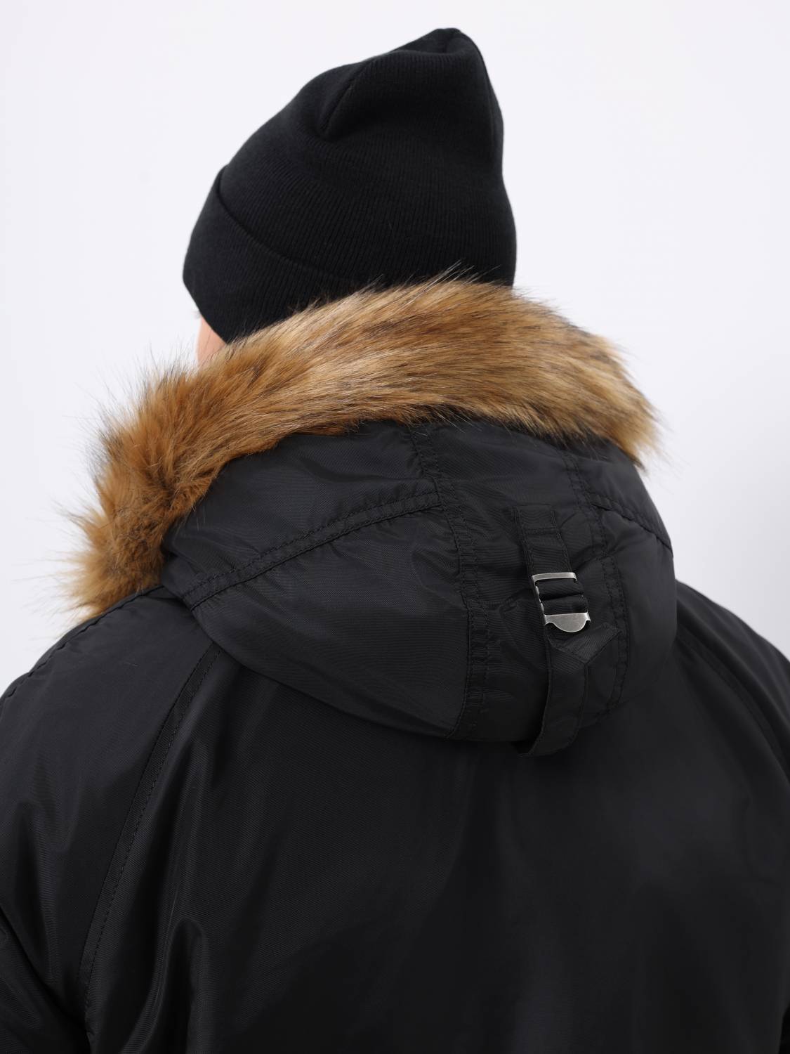 Куртка / Парка теплая мужская "N-3B Logo Oxford" (Black) Alpha Industries