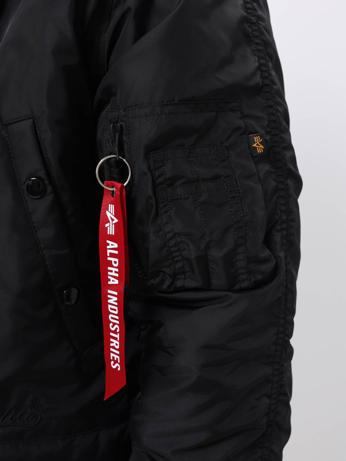 Куртка / Парка теплая мужская "N-3B Logo Oxford" (Black) Alpha Industries