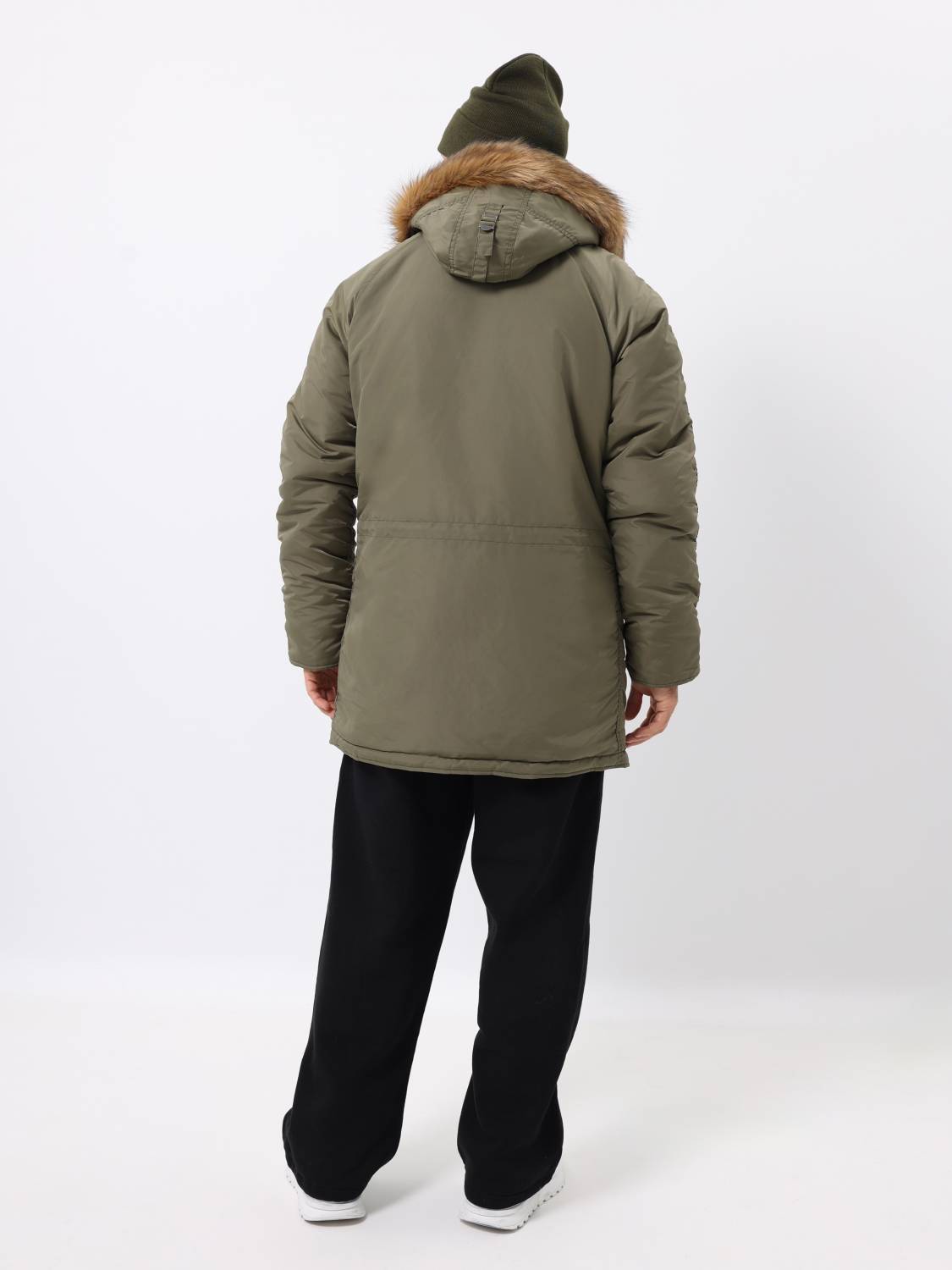 Куртка / Парка теплая мужская "N-3B Logo Oxford" (OG-107 Green) Alpha Industries