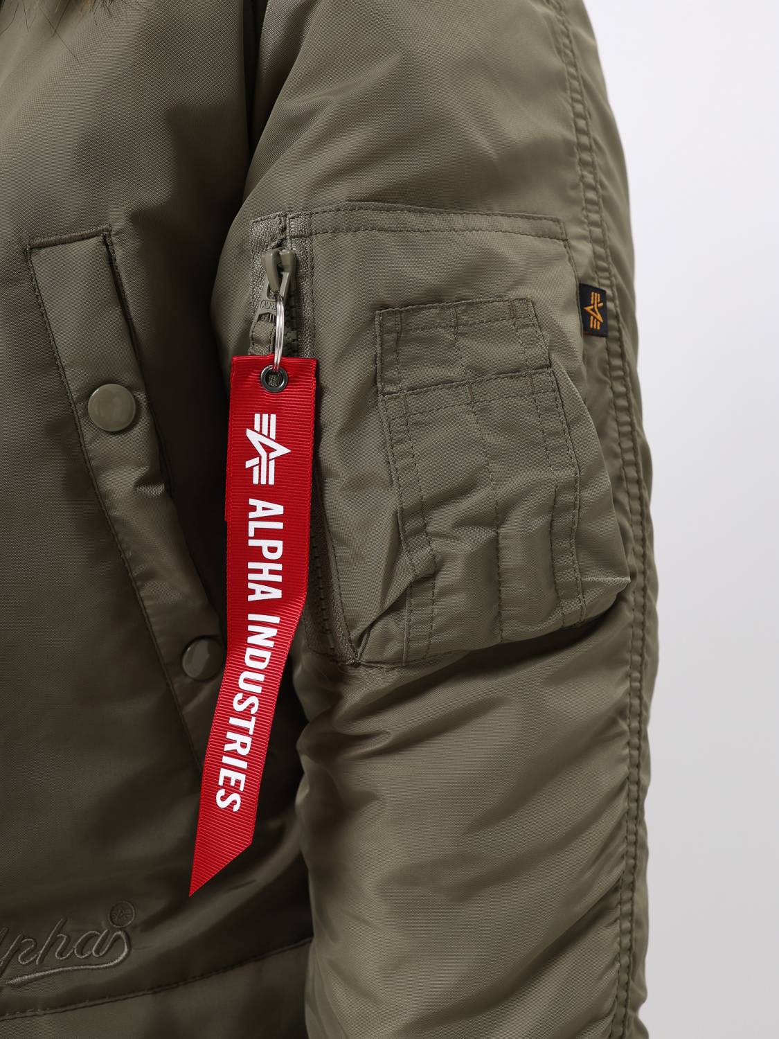 Куртка / Парка теплая мужская "N-3B Logo Oxford" (OG-107 Green) Alpha Industries