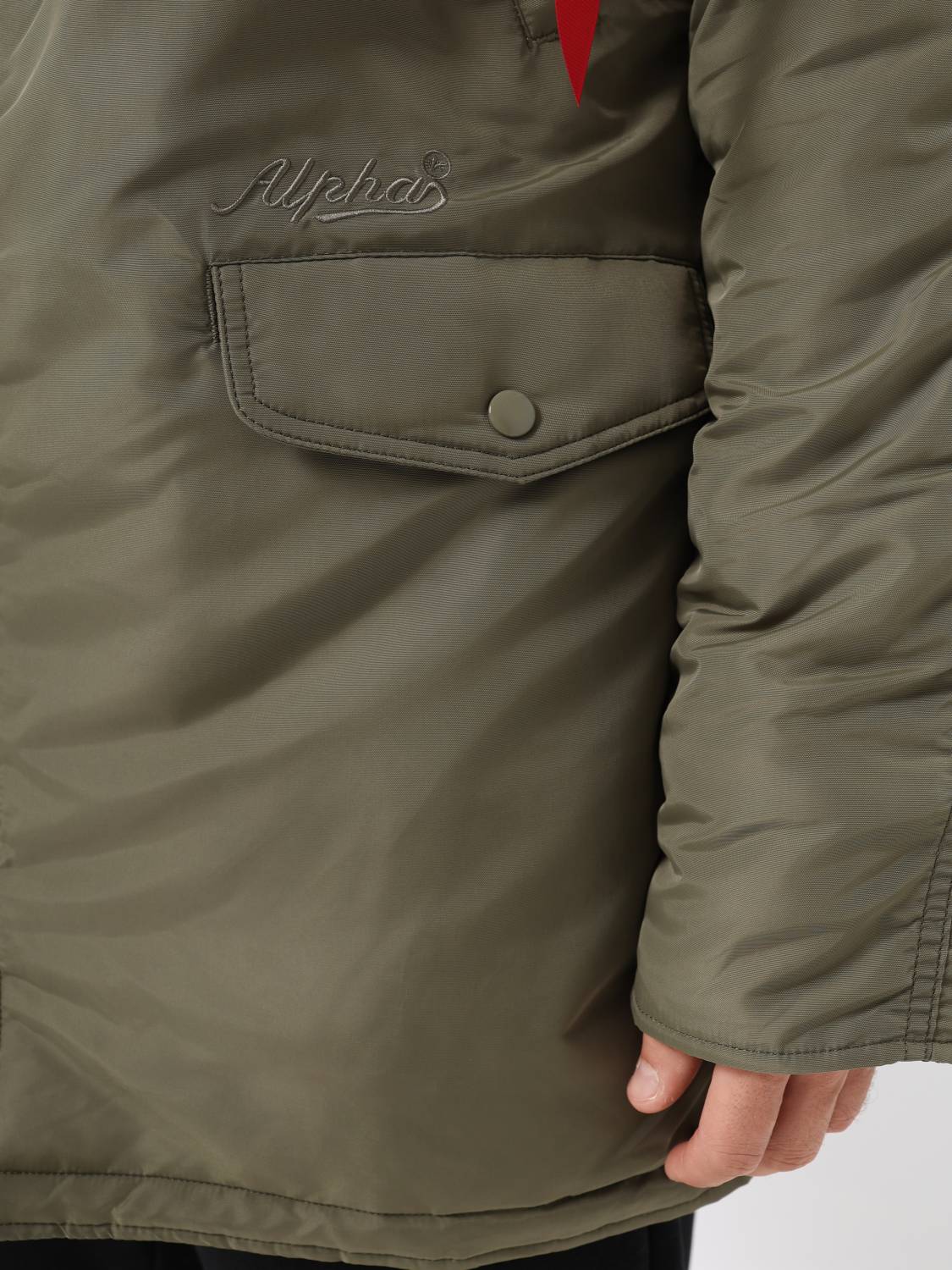 Куртка / Парка теплая мужская "N-3B Logo Oxford" (OG-107 Green) Alpha Industries