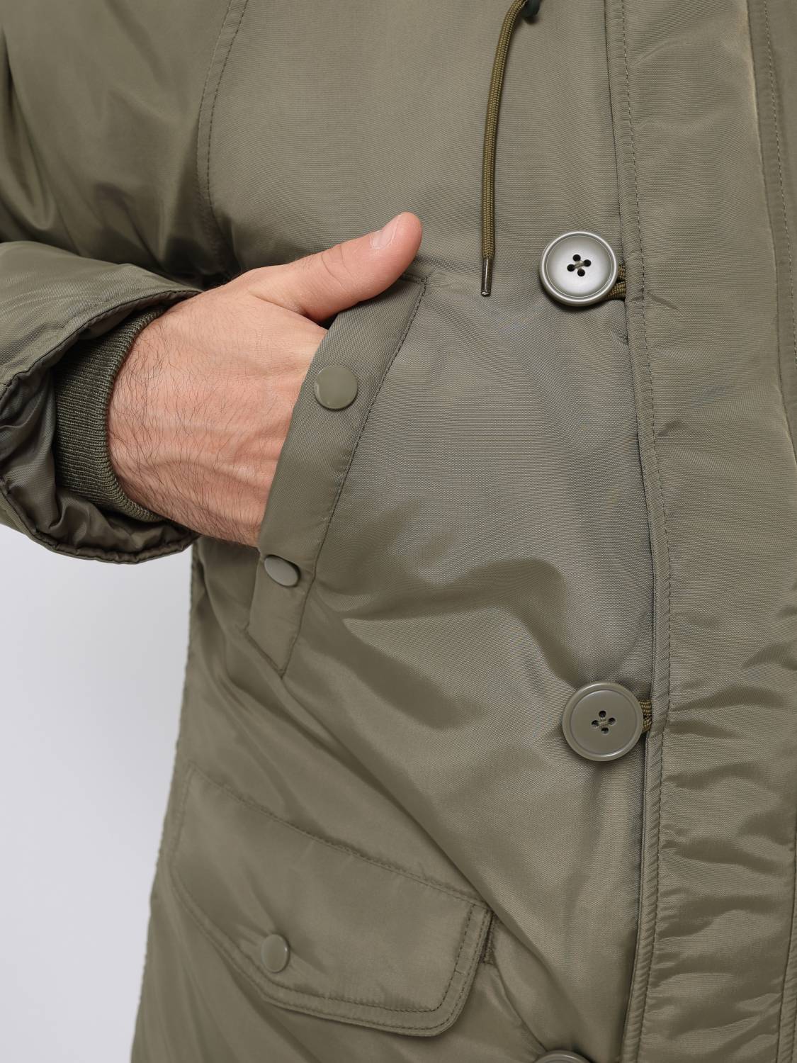 Куртка / Парка теплая мужская "N-3B Logo Oxford" (OG-107 Green) Alpha Industries