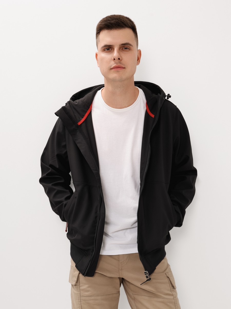 Куртка / Ветровка мужская "Riggs Softshell" (Black) Vintage Industries