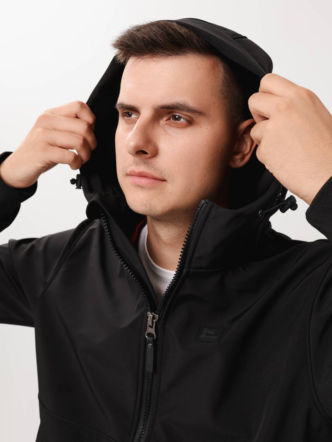 Куртка / Ветровка мужская "Riggs Softshell" (Black) Vintage Industries