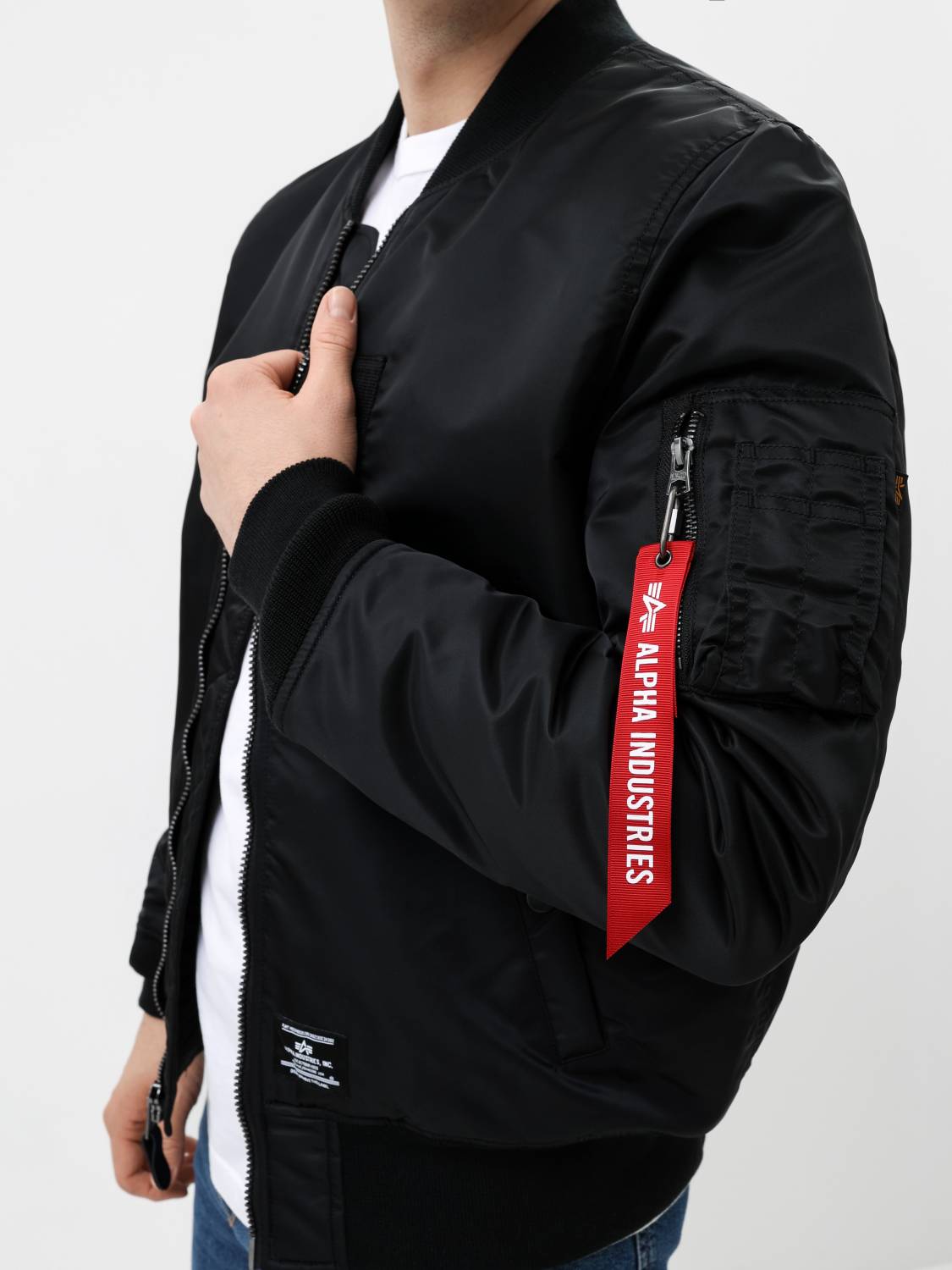 Куртка / Бомбер утепленный мужской ''MA-1 MOD'' (Black) Alpha Industries