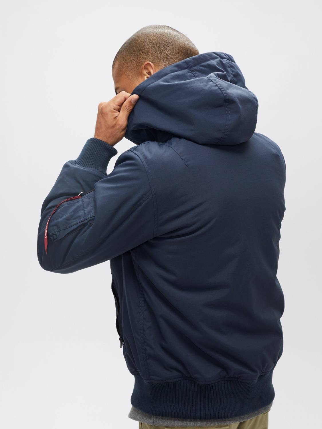 Куртка / Бомбер утепленный мужской ''MA-1 Hooded NASA'' (Replica Blue) Alpha Industries
