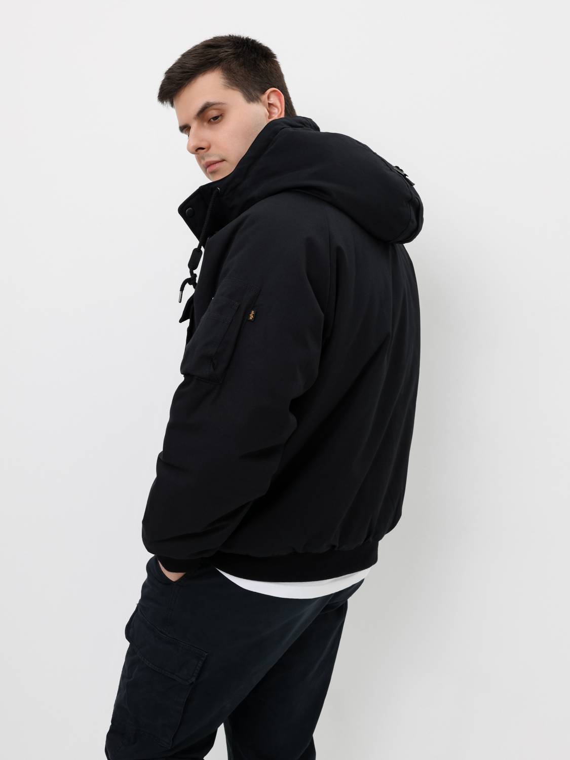 Куртка / Бомбер утепленный мужской ''MA-1 Hunting MOD'' (Black) Alpha Industries