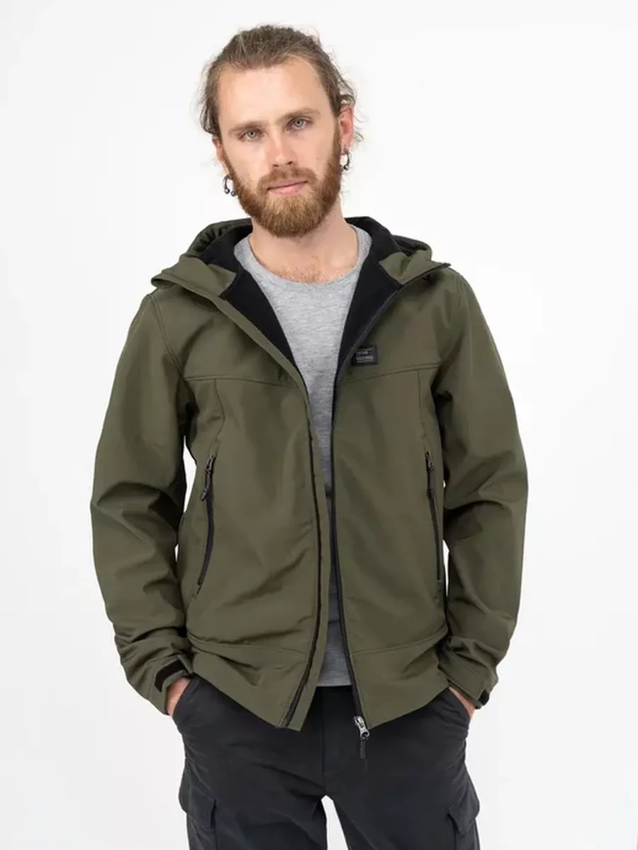 Куртка / Ветровка мужская "Alford Softshell" (Dark Oliv) Vintage Industries