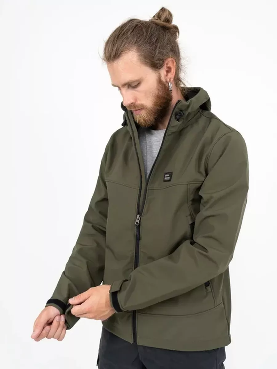 Куртка / Ветровка мужская "Alford Softshell" (Dark Oliv) Vintage Industries