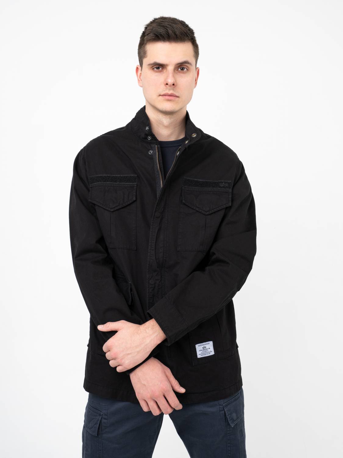 Куртка / Ветровка мужская "M-65 Lightweight" (Black) Alpha Industries