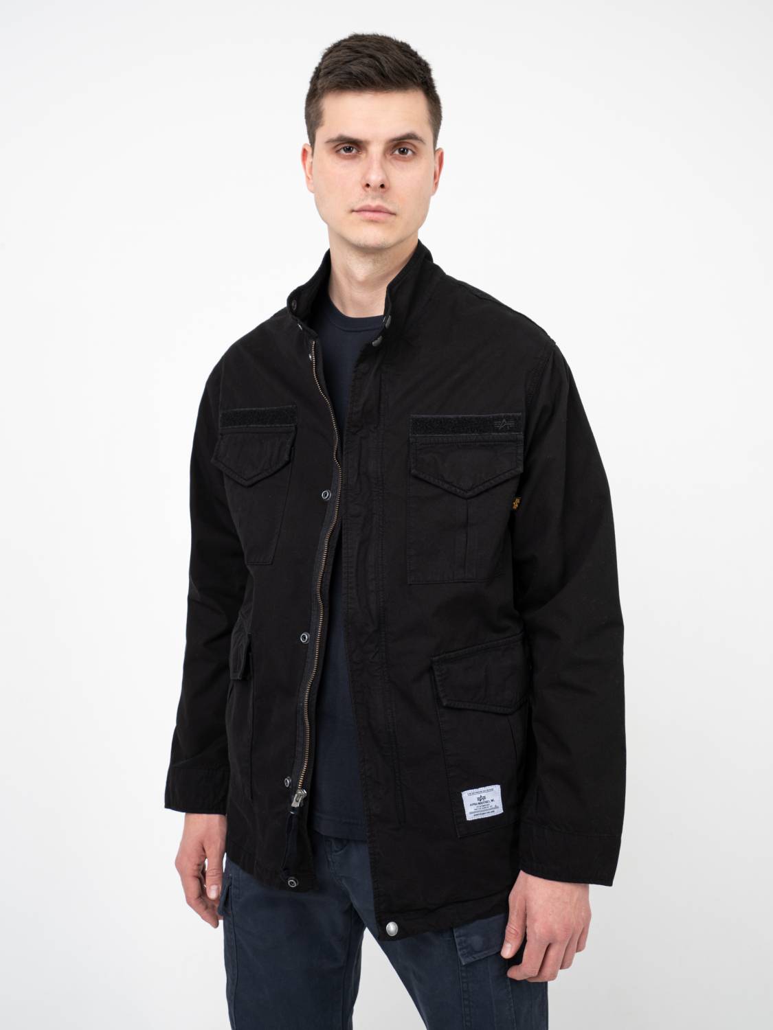Куртка / Ветровка мужская "M-65 Lightweight" (Black) Alpha Industries