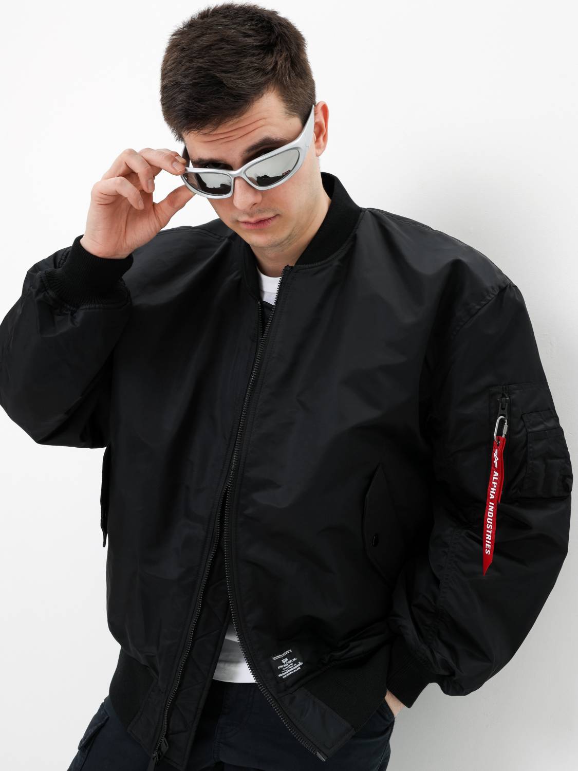 Куртка / Бомбер утепленный мужской оверсайз ''MA-1 Bloodchit Gen II'' (Black) Alpha Industries