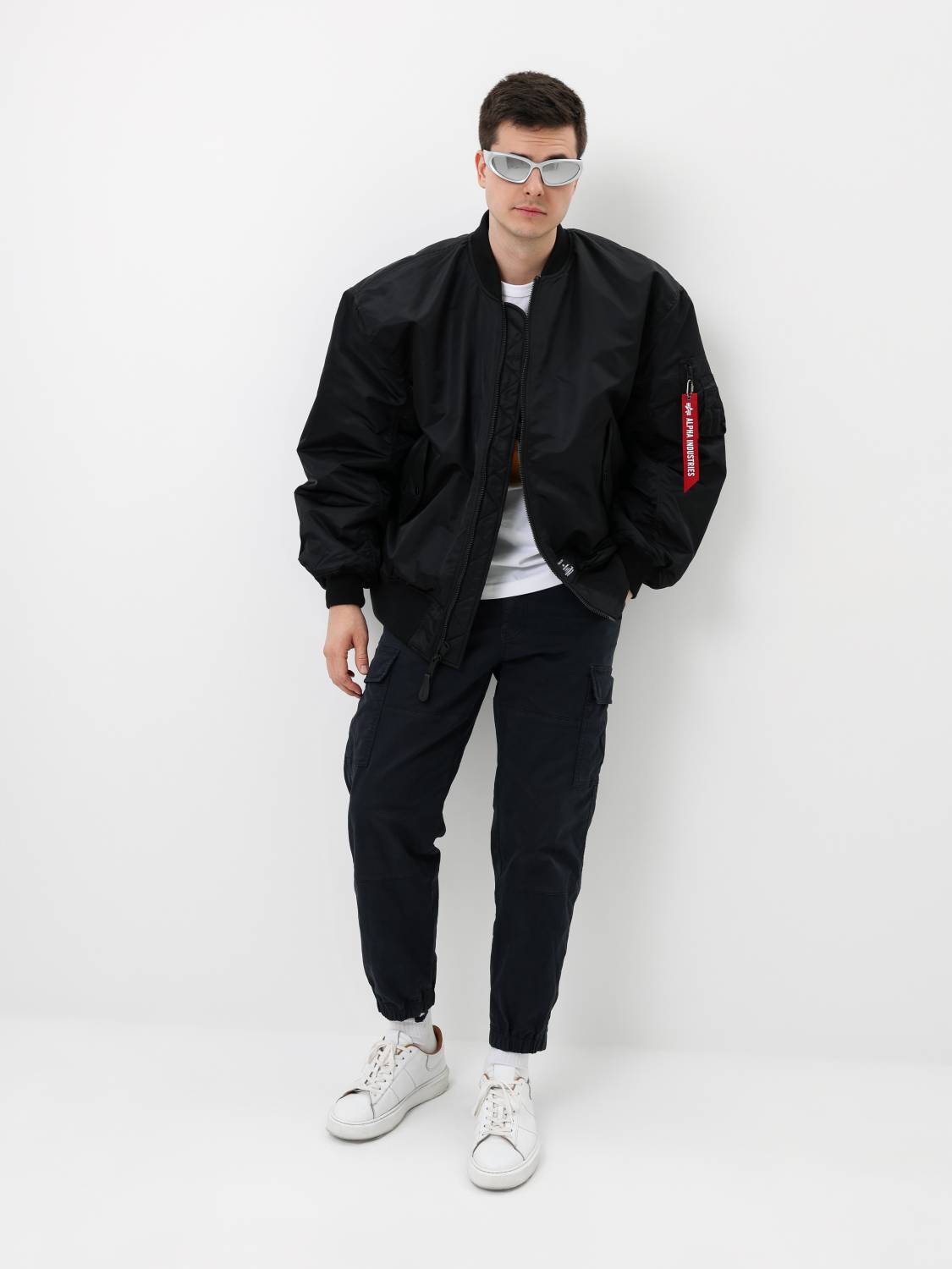 Куртка / Бомбер утепленный мужской оверсайз ''MA-1 Bloodchit Gen II'' (Black) Alpha Industries