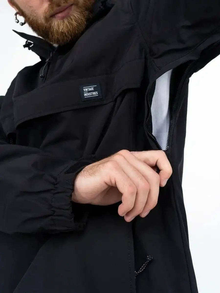 Куртка / Анорак / Ветровка мужская "Shooter" (Black) Vintage Industries Куртка / Анорак / Ветровка мужская "Shooter" (Black) Vintage Industries