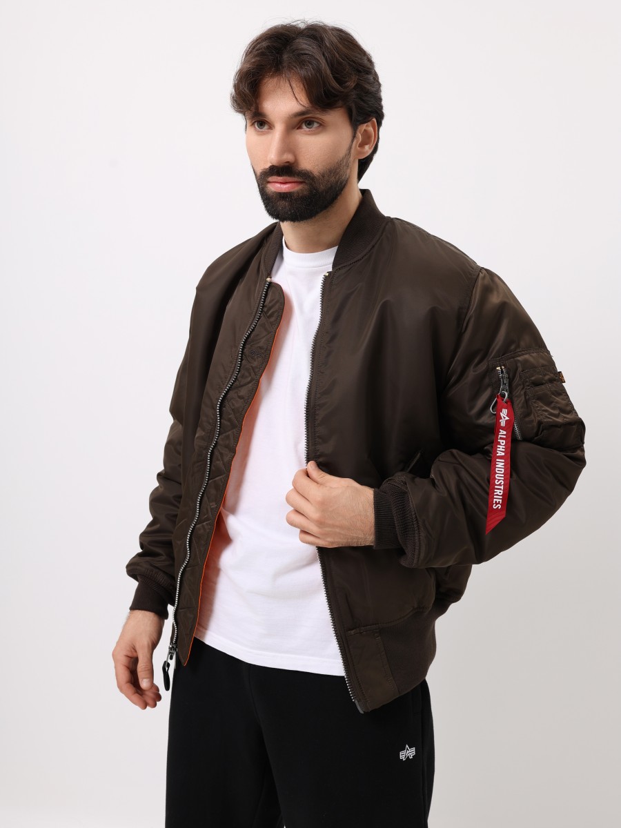 Куртка / Бомбер утепленный мужской ''MA-1'' (Espresso) Alpha Industries