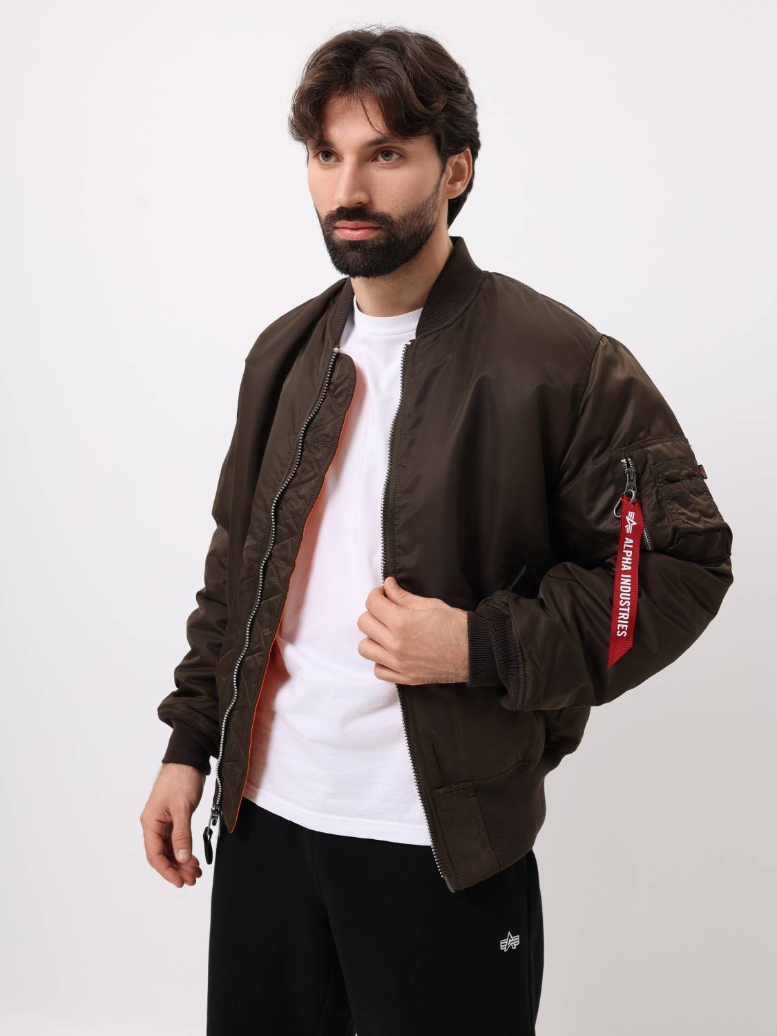 Куртка / Бомбер утепленный мужской ''MA-1'' (Espresso) Alpha Industries