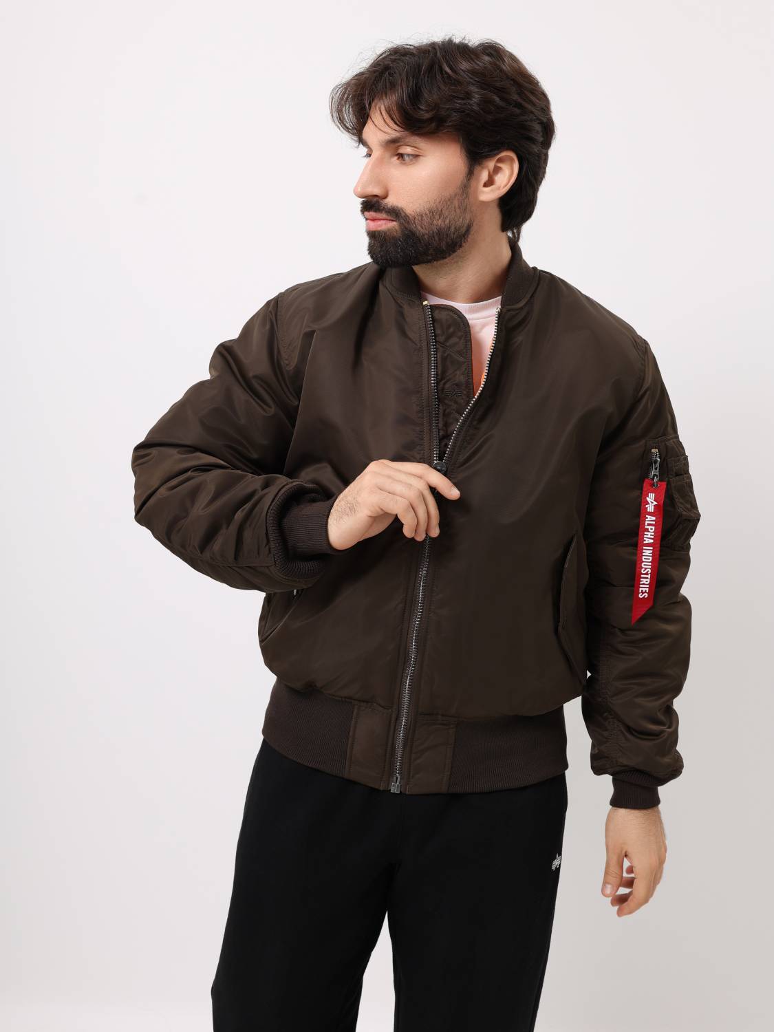 Куртка / Бомбер утепленный мужской ''MA-1'' (Espresso) Alpha Industries