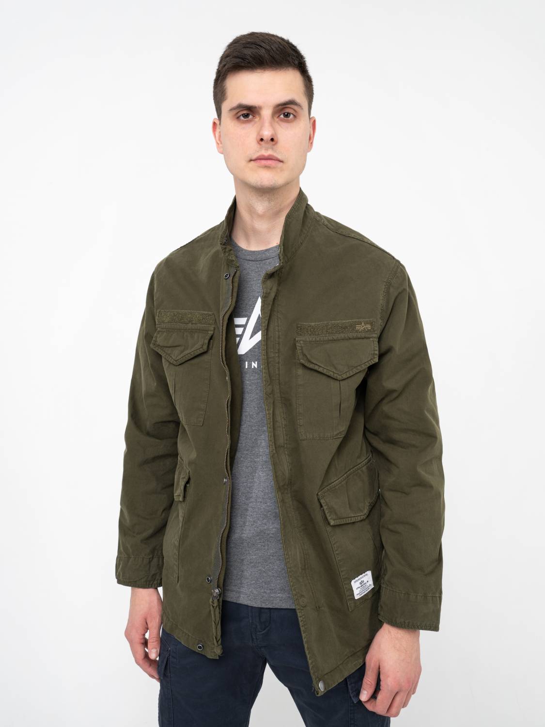 Куртка / Ветровка мужская "M-65 Lightweight" (Dark Green) Alpha Industries