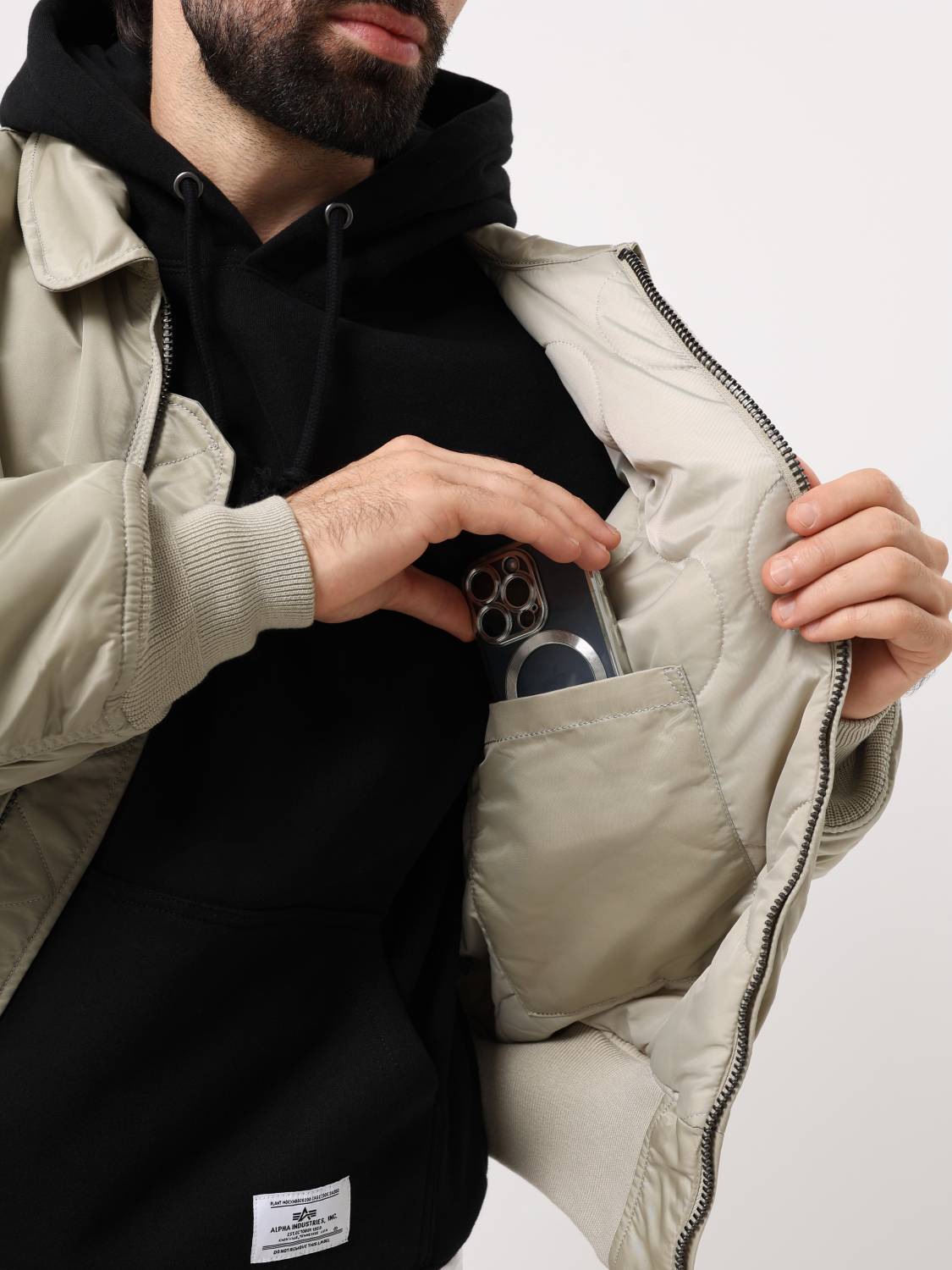 Куртка / Бомбер утепленный мужской "CWU 45/P" (Mineral) Alpha Industries
