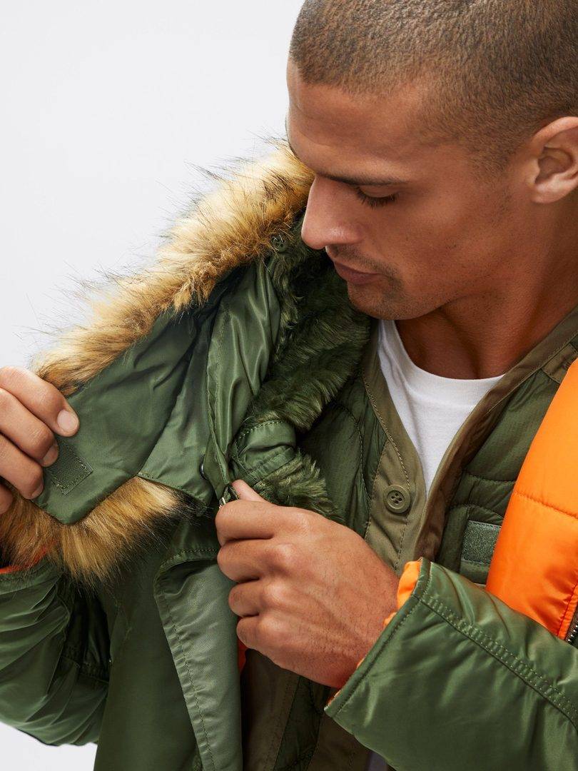 Куртка / Парка теплая мужская "Slim Fit N-3B" (Sage) Alpha Industries