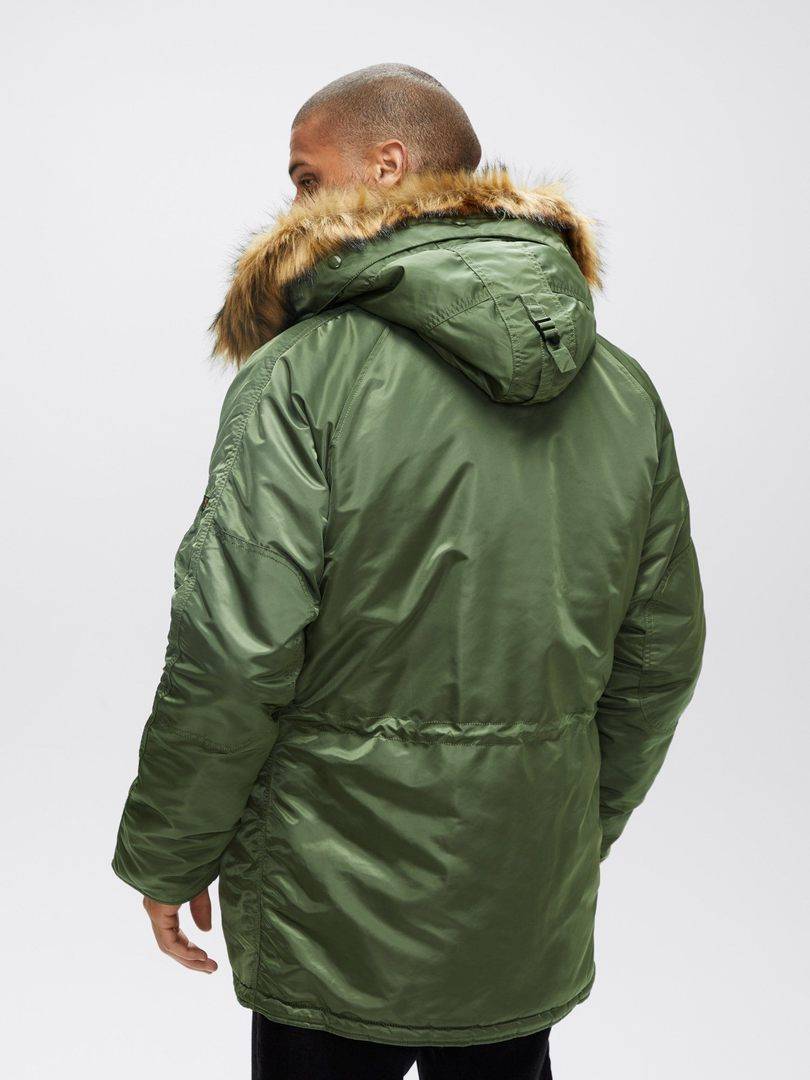Куртка / Парка теплая мужская "Slim Fit N-3B" (Sage) Alpha Industries