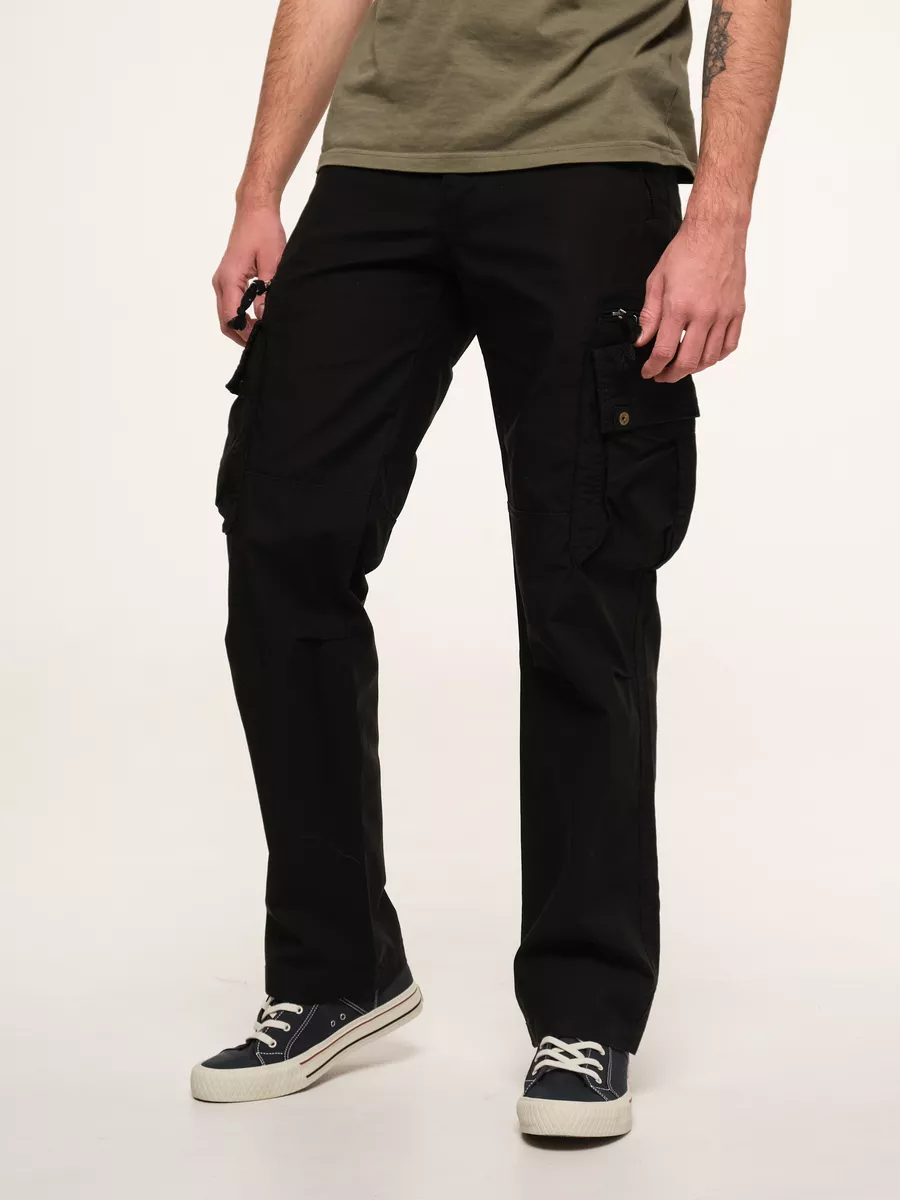 Брюки карго мужские "Rico'' (Black) Vintage Industries