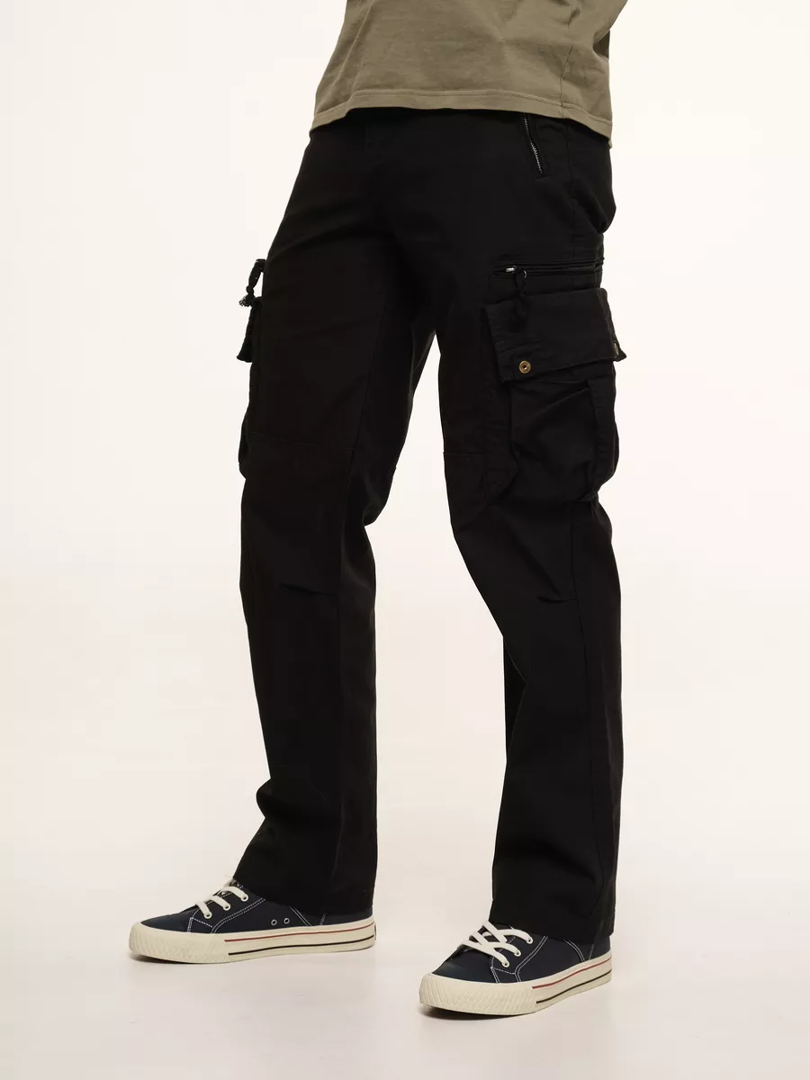 Брюки карго мужские "Rico'' (Black) Vintage Industries