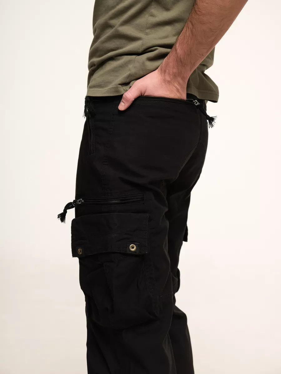 Брюки карго мужские "Rico'' (Black) Vintage Industries