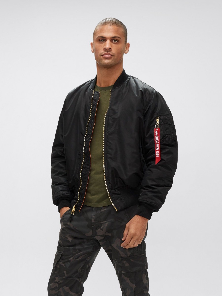Куртка / Бомбер утепленный мужской ''MA-1'' (Black) Alpha Industries 