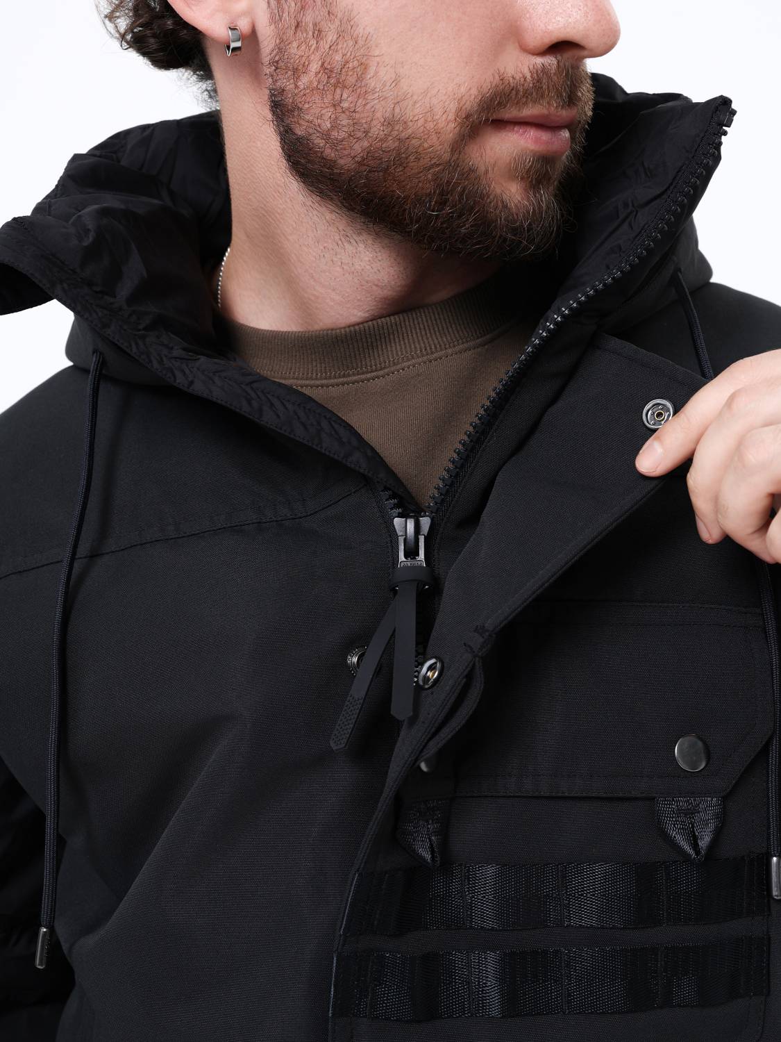 Куртка / Парка теплая пуховая мужская "1960s Swedish Army Motorcycle" (Black) Alpha Industrie