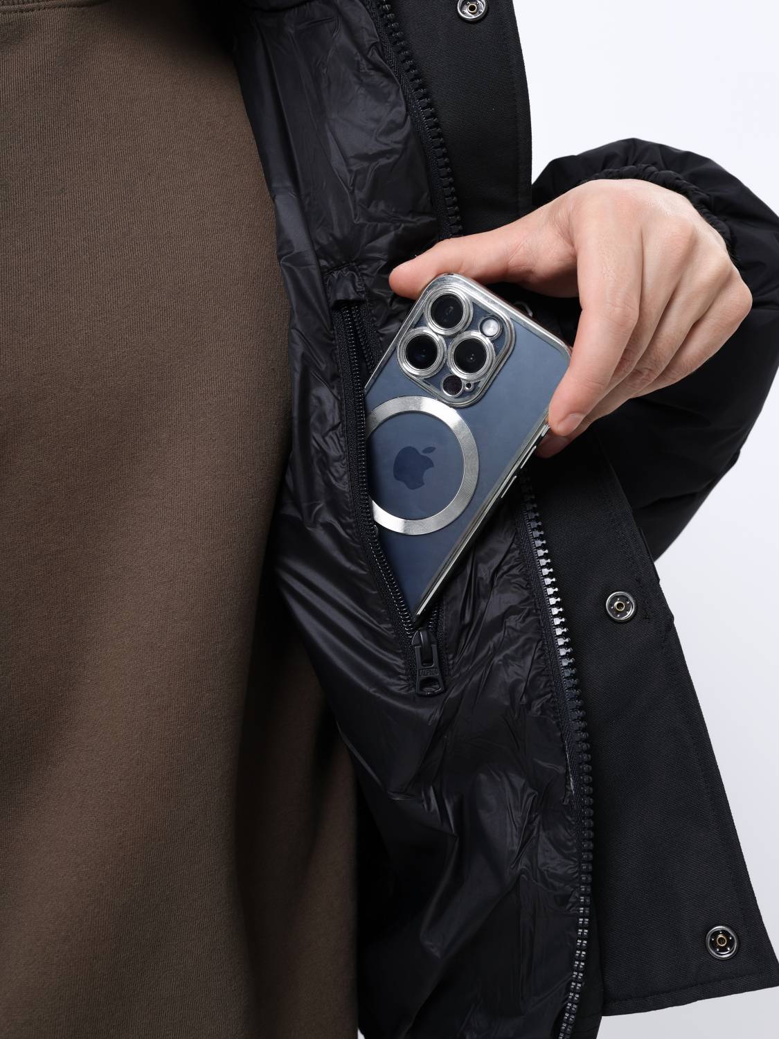 Куртка / Парка теплая пуховая мужская "1960s Swedish Army Motorcycle" (Black) Alpha Industrie