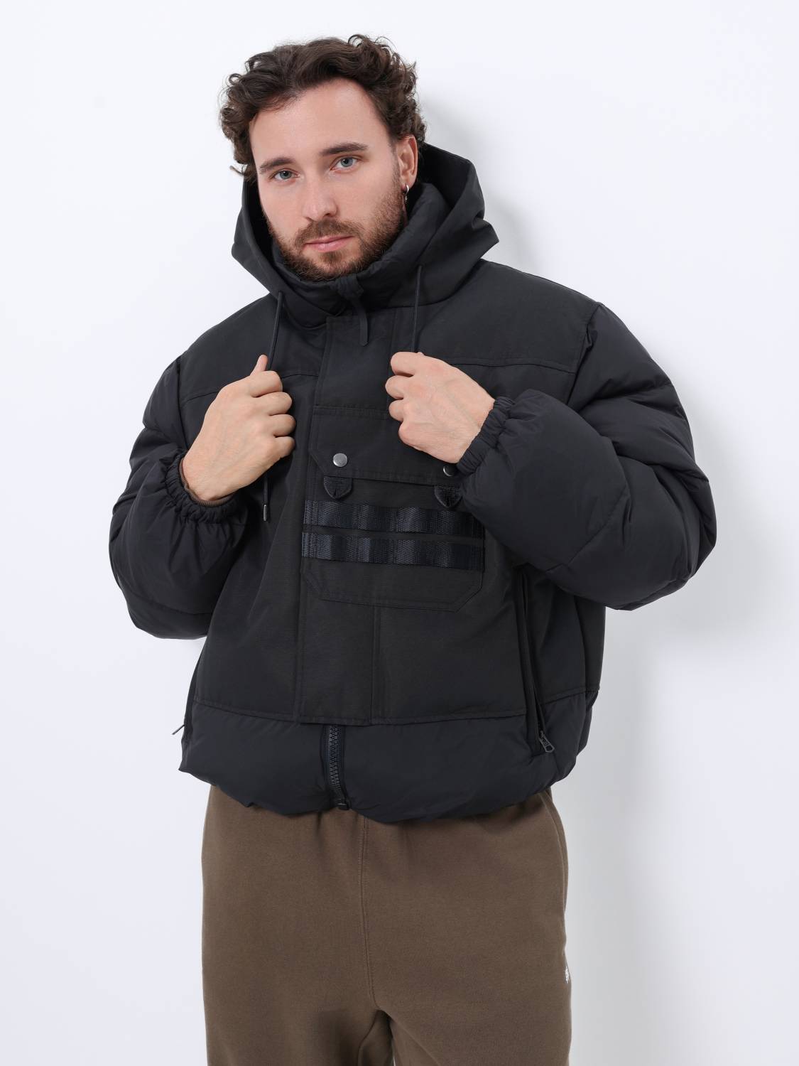 Куртка / Парка теплая пуховая мужская "1960s Swedish Army Motorcycle" (Black) Alpha Industrie