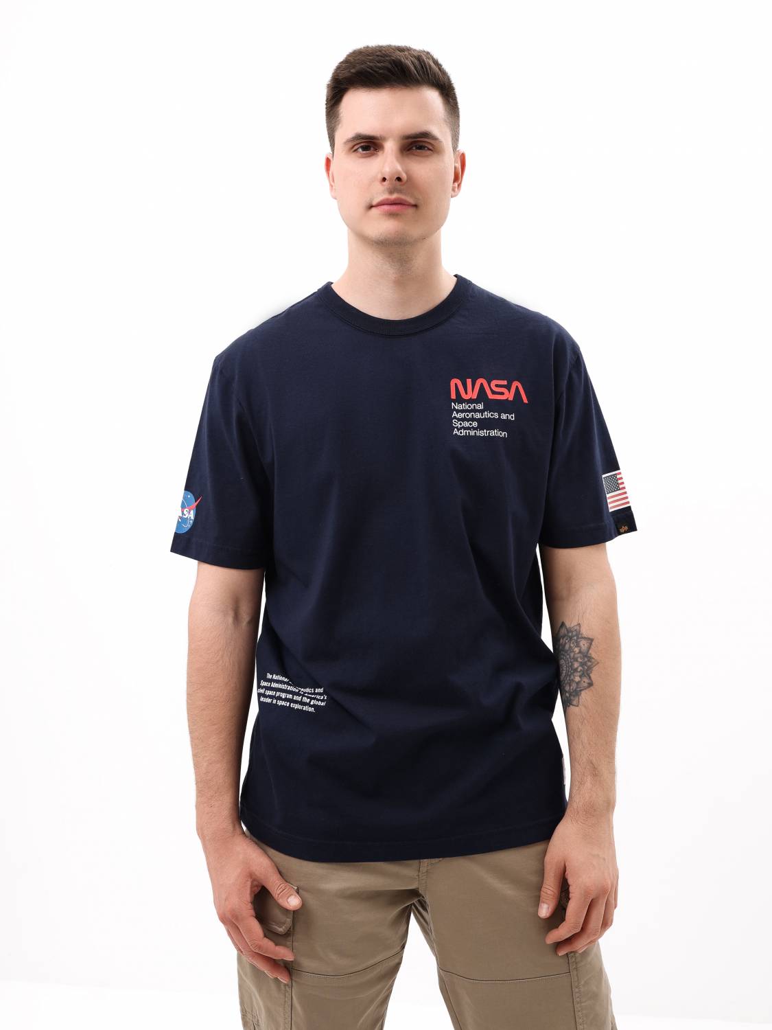 Футболка "NASA Worm Logo" (Replica Blue) Alpha Industries