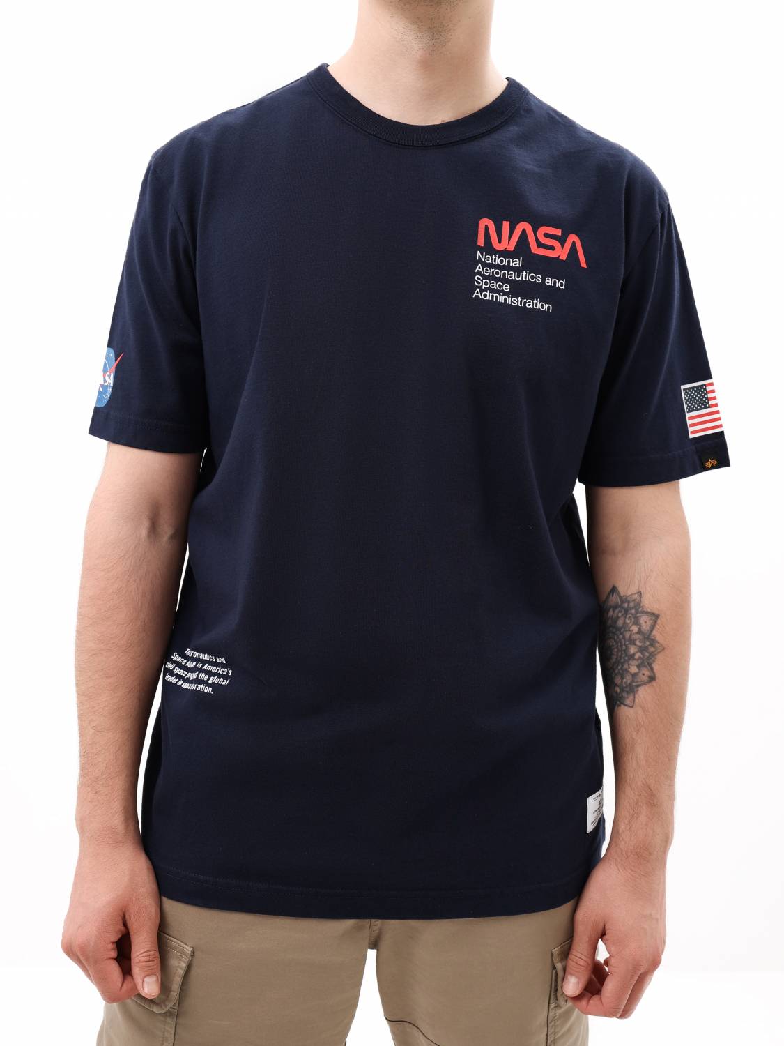 Футболка "NASA Worm Logo" (Replica Blue) Alpha Industries