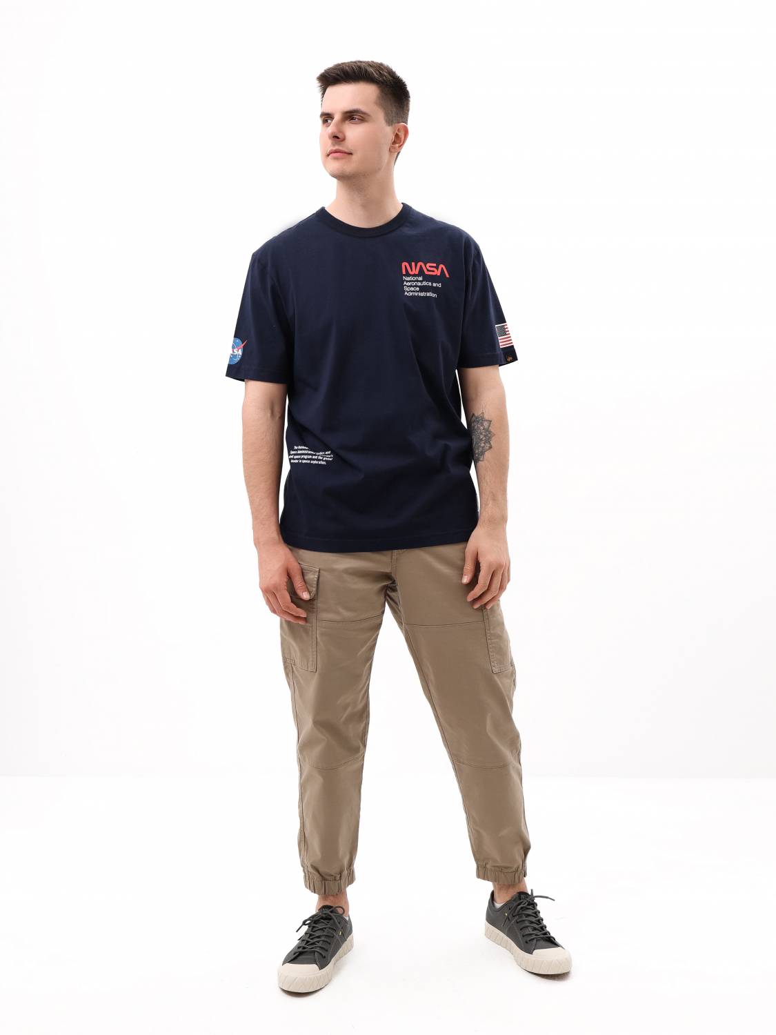 Футболка "NASA Worm Logo" (Replica Blue) Alpha Industries