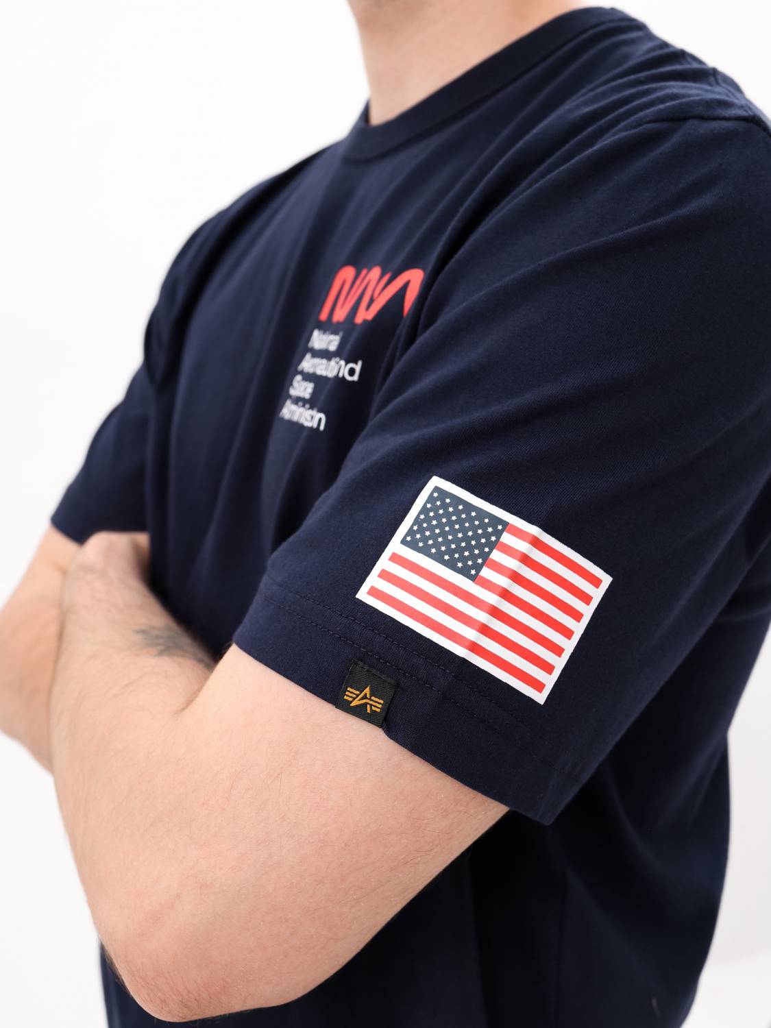 Футболка "NASA Worm Logo" (Replica Blue) Alpha Industries