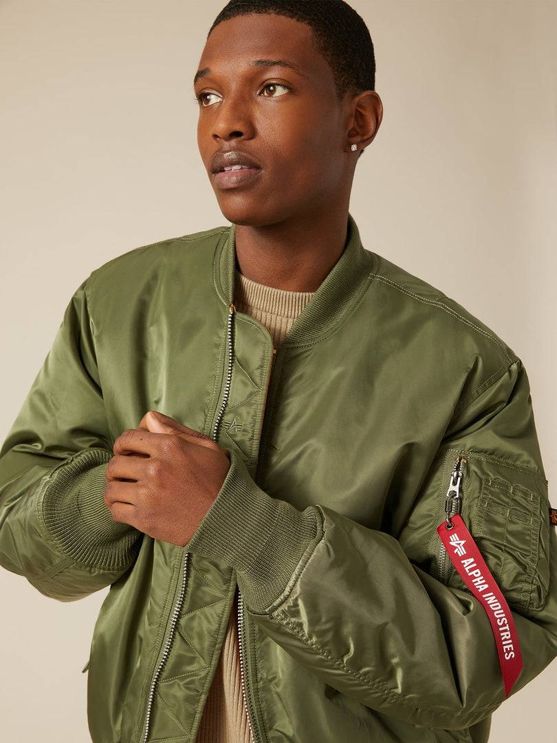 Куртка / Бомбер утепленный мужской "MA-1" (Sage) Alpha Industries