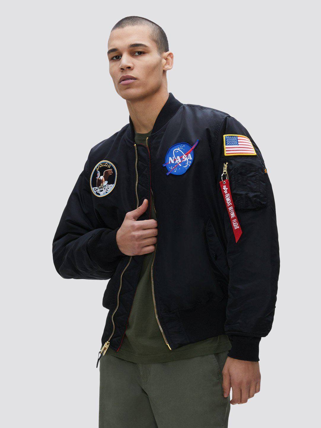 Куртка / Бомбер утепленный мужской ''Apollo MA-1'' (Black) Alpha Industries
