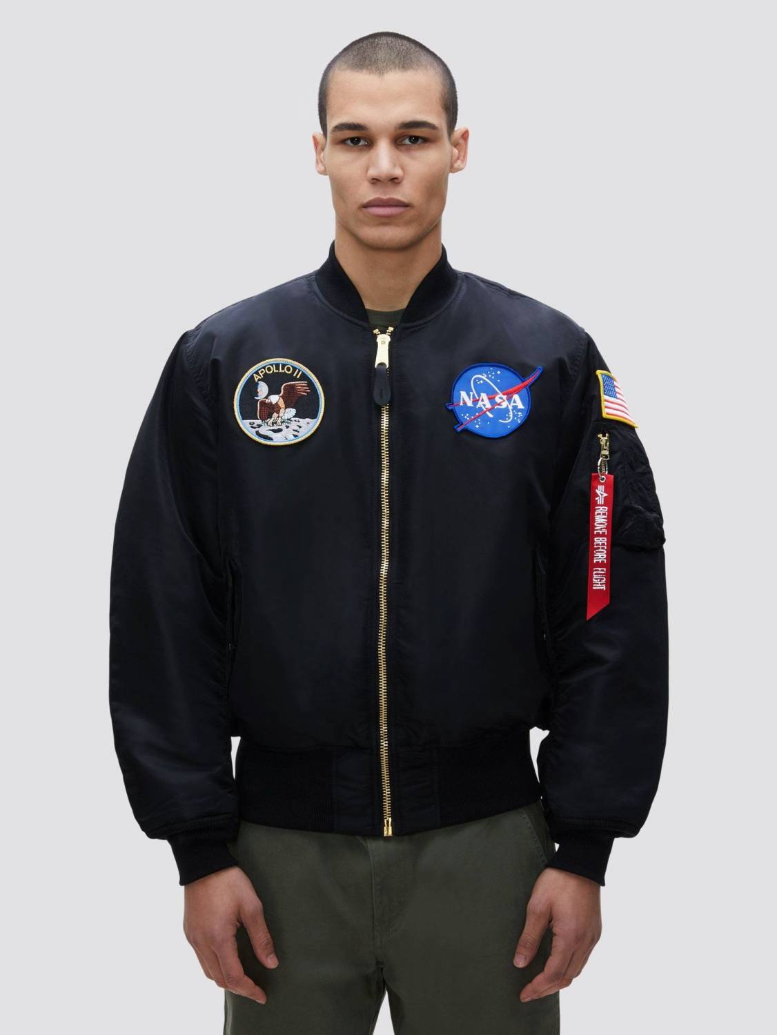 Куртка / Бомбер утепленный мужской ''Apollo MA-1'' (Black) Alpha Industries
