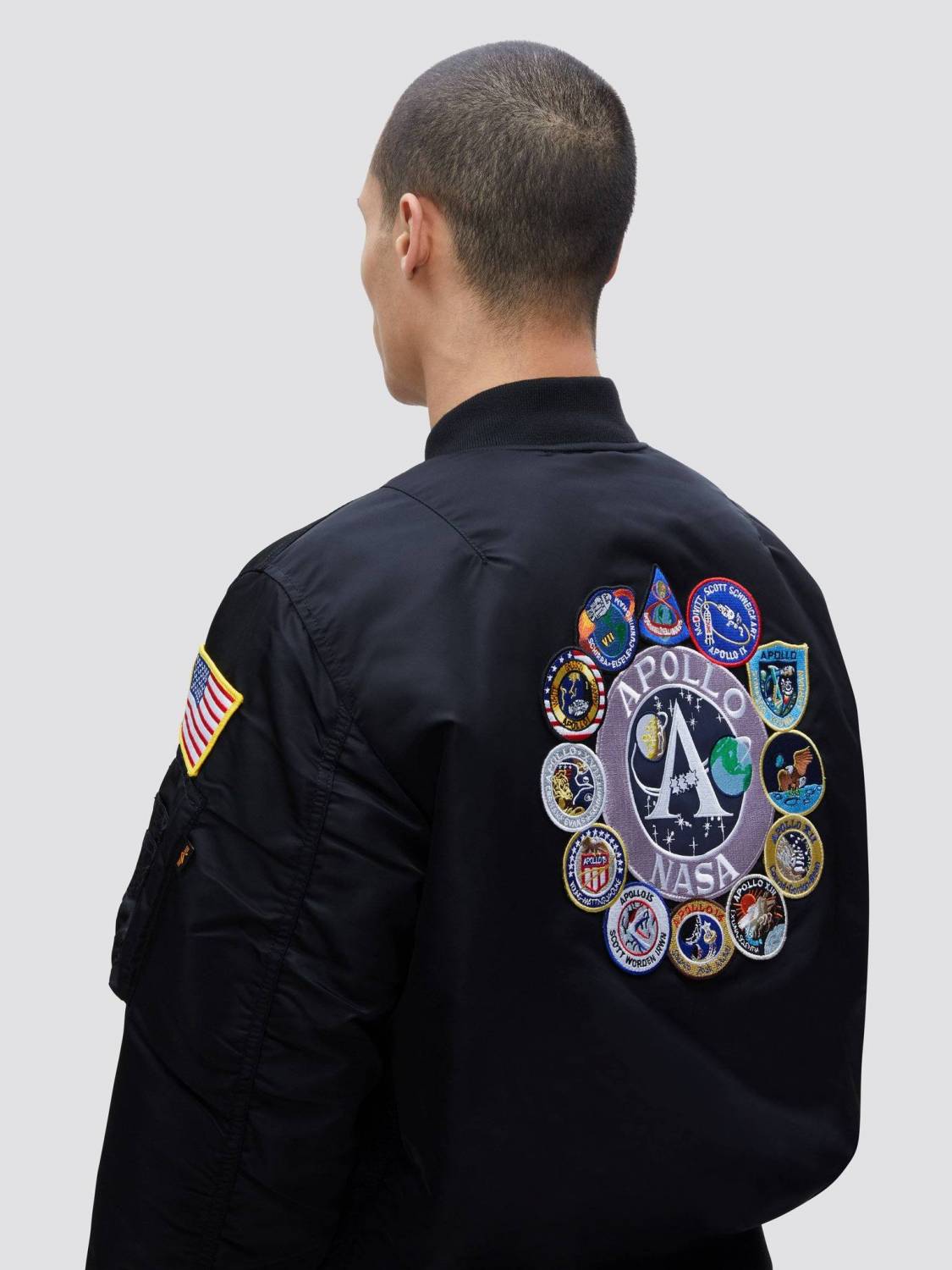 Куртка / Бомбер утепленный мужской ''Apollo MA-1'' (Black) Alpha Industries