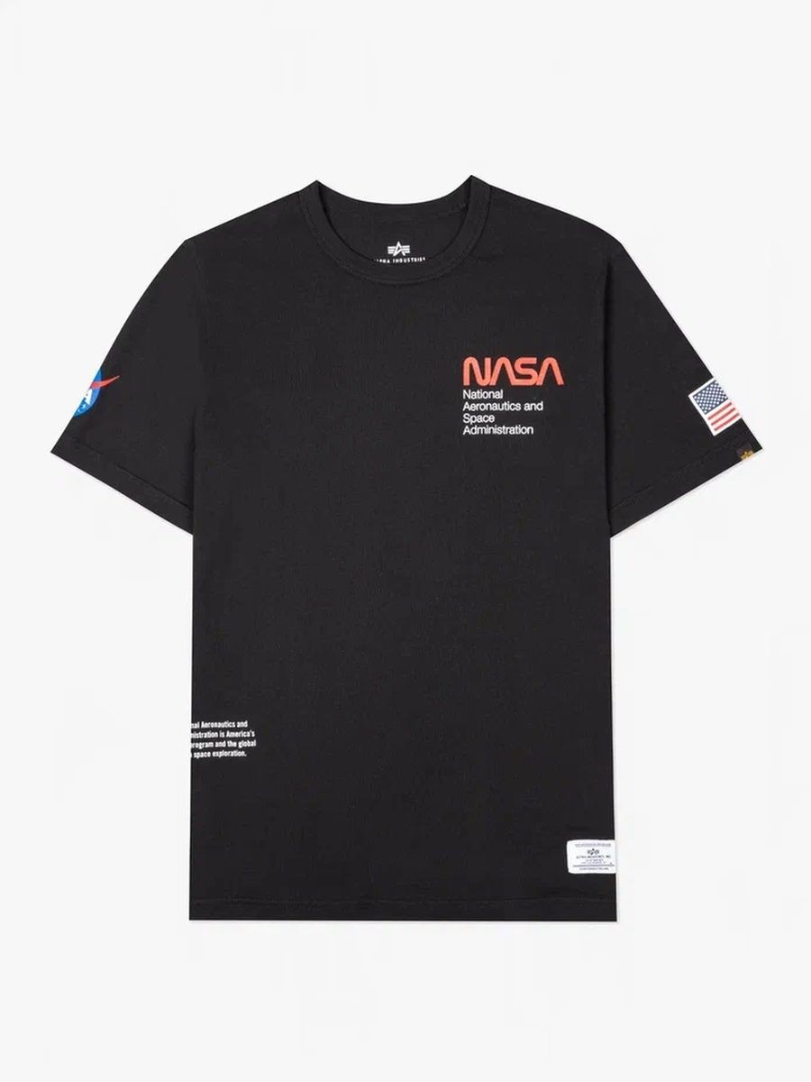 Футболка "NASA Worm Logo" (Black) Alpha Industries