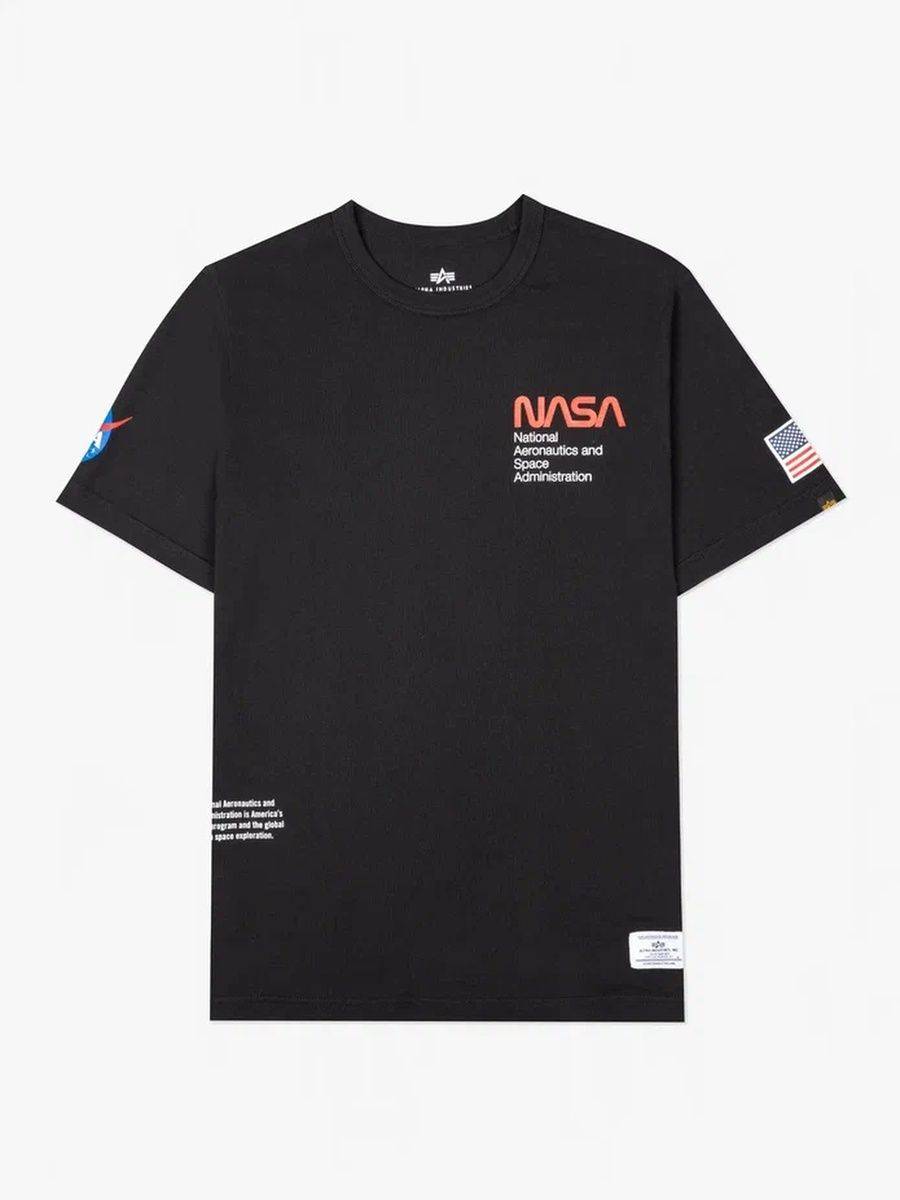 Футболка "NASA Worm Logo" (Black) Alpha Industries